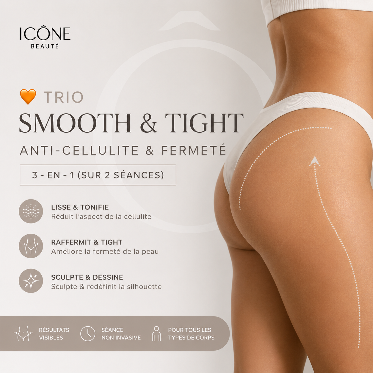🧡 Trio Smooth & Tight – Anti-cellulite & Fermeté 3-en-1  (Sur 2 séances)
