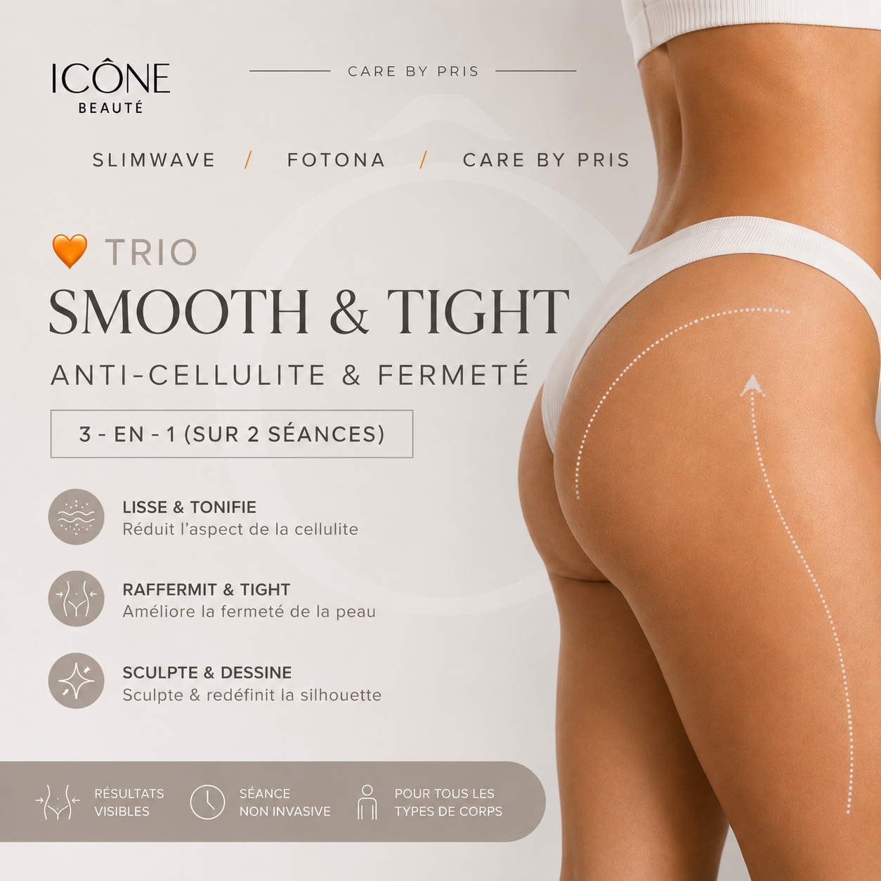 🧡 Trio Smooth & Tight – Anti-cellulite & Fermeté 3-en-1  (Sur 2 séances)