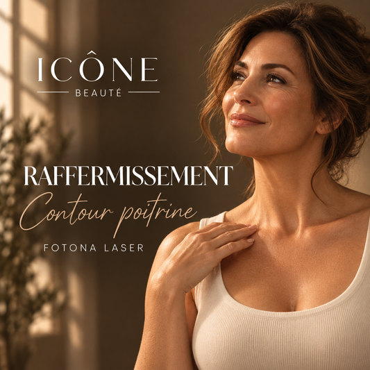 Visuel illustratif généré — Icône Beauté, RAFFERMISSEMENT : Contour poitrine.