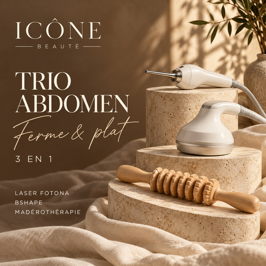 Visuel illustratif généré — Icône Beauté, TRIO ABDOMEN : Ferme & plat.